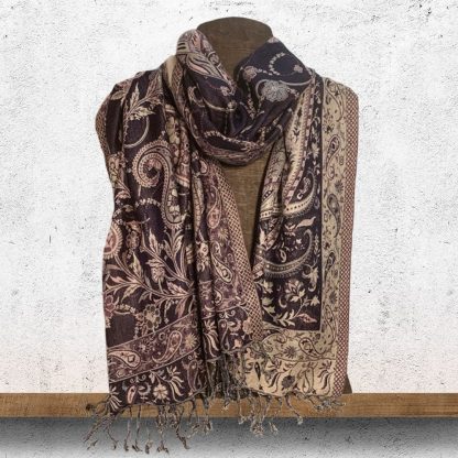 Plum & Pink Paisley Shawl/Scarf