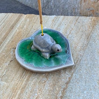 Turtle on Lotus Leaf Incense Burner