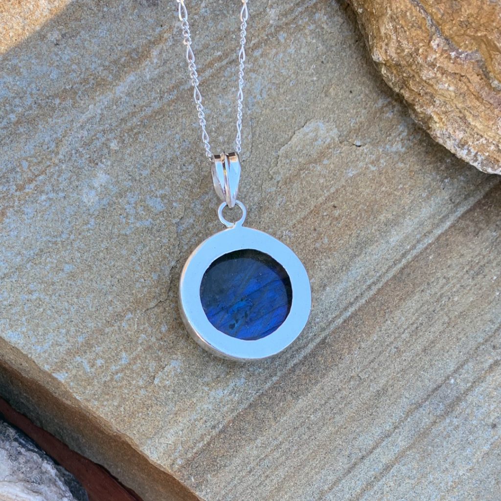 Sterling Silver Golden Labradorite Circle Pendant main image 0