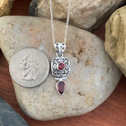 Vintage-Style Double Garnet Pendant