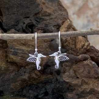 Sterling Silver Hummingbird Dangle Earrings