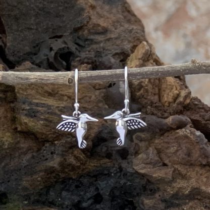 Sterling Silver Hummingbird Dangle Earrings