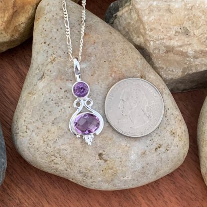 Faceted Double Amethyst Pendant