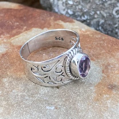 Amethyst Filigree Sterling Ring