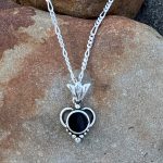 Sterling Black-Onyx Heart Pendant