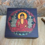 Multicolor Wood Box with Buddha on Top