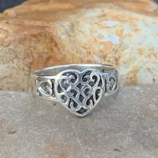 Sterling Romantic Heart Ring
