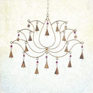Iron Lotus Wind Chime with Beaded Bells