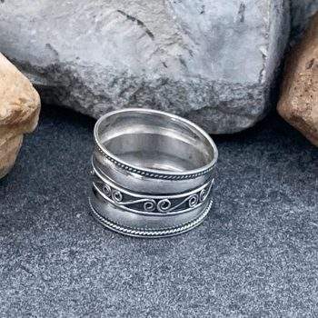 Sterling Swirl Bali Ring