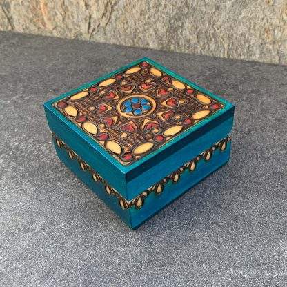 Handcrafted Turquoise Hearts Box