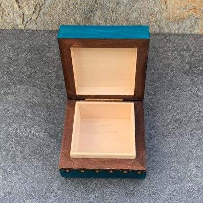 Handcrafted Turquoise Hearts Box