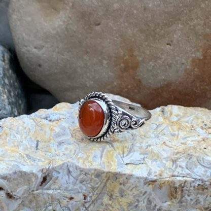 Carnelian Oval & Sterling Ring