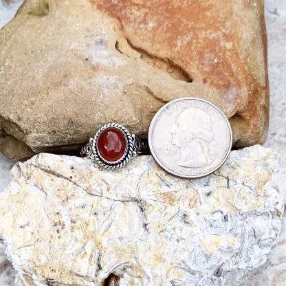 Carnelian Oval & Sterling Ring