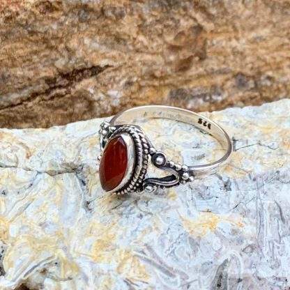 Marquise Carnelian & Sterling Ring