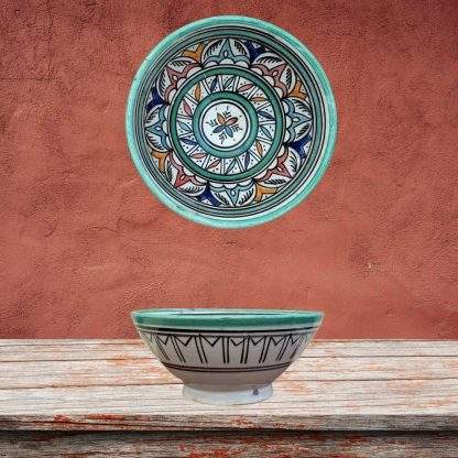 Mint Green Moroccan-Pottery Bowl