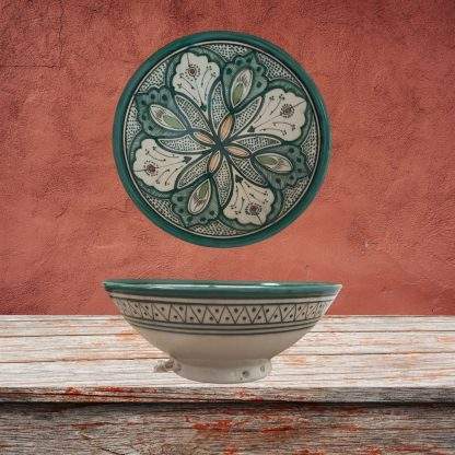 Green Moroccan-Pottery Bowl