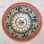 Red Rim Black Design Moroccan-Pottery Bowl