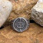 Round Oxidized Sterling Anchor Ring