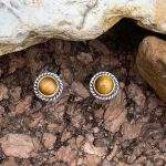 Round Tiger's Eye Studs
