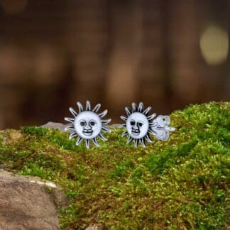 an image of a pair of Smiling Sun Sterling Stud Earrings
