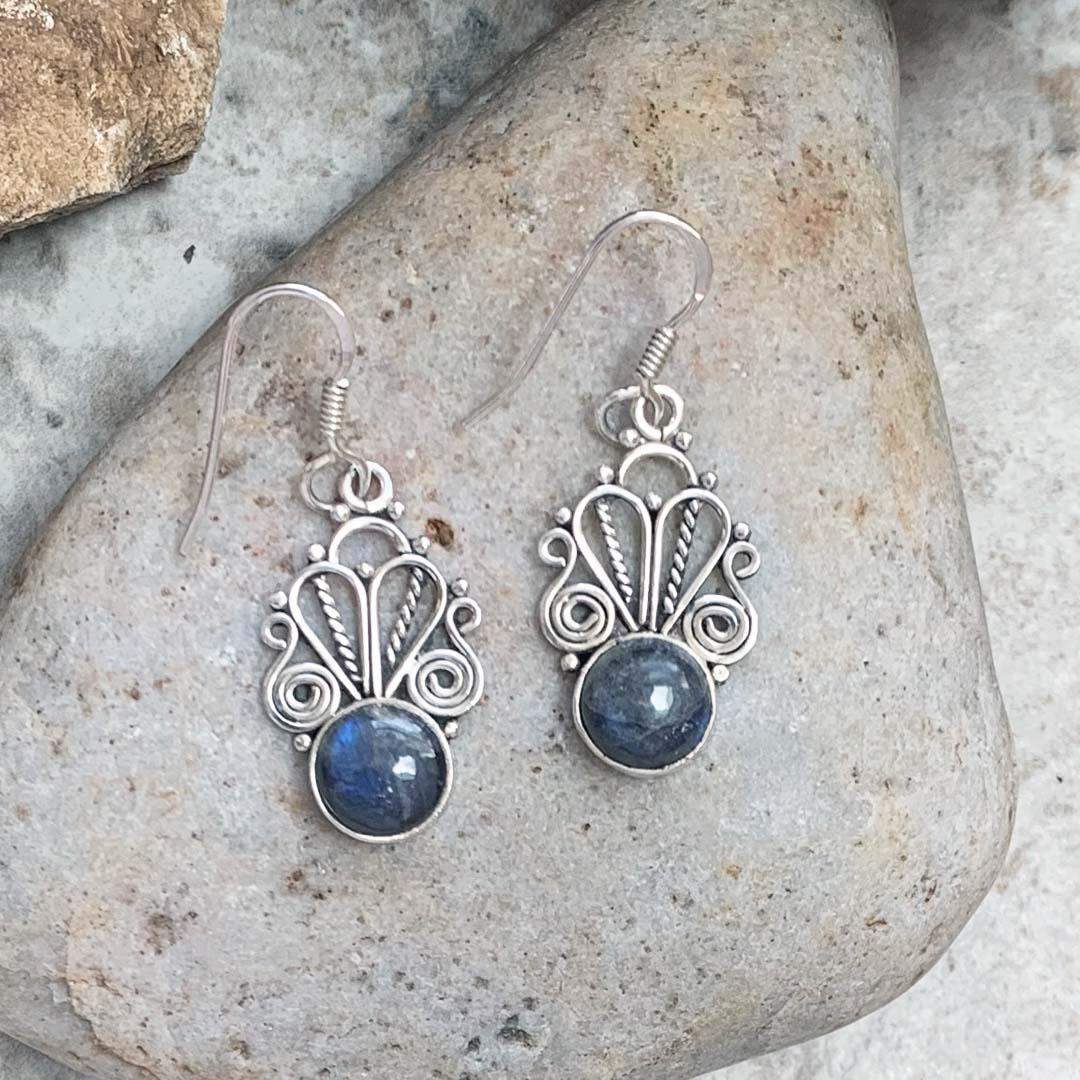 Labradorite & Lace Sterling Earrings - GLE-Good Living Essentials