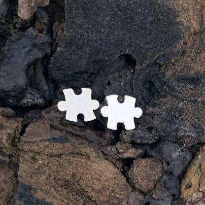 Autism Puzzle Sterling Earrings