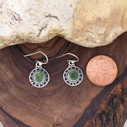 Peridot & Sterling Starburst Earrings - Image 2