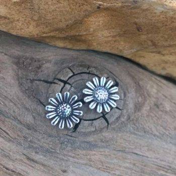 Sterling Daisy Flower Studs Earrings