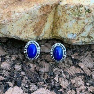 Lapis Lazuli Sterling Stud Earrings