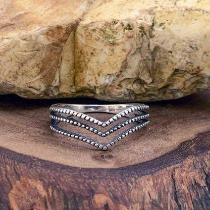 Chevron Sterling Silver Ring