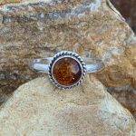 Amber Sterling Silver Ring