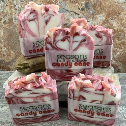 Red and Creme Candy Cane All Natural Soap