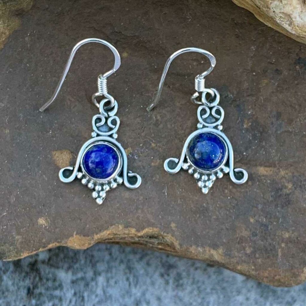 Lapis Lazuli Dainty Dangly Earrings