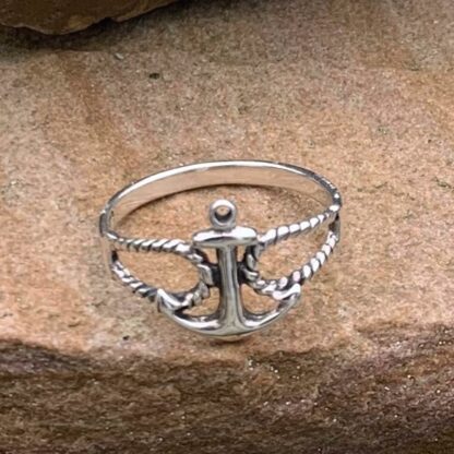 Nautical Sterling Anchor Ring