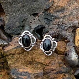 black onyx sterling stud-earrings