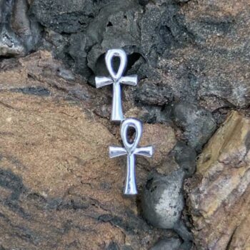 an image of a pair of Sterling Silver Ankh Stud Earrings