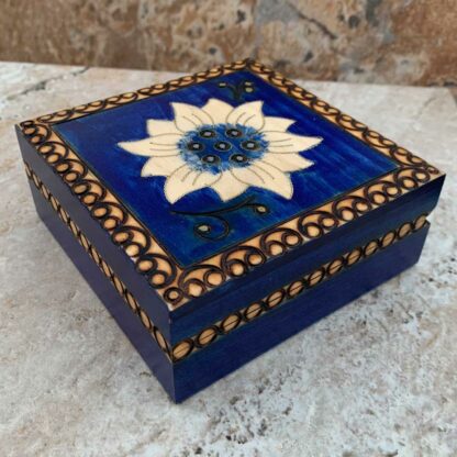 Handcrafted Indigo Floral Box