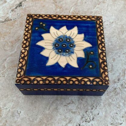 Handcrafted Indigo Floral Box