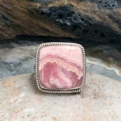 Pink Rhodochrosite Sterling Ring