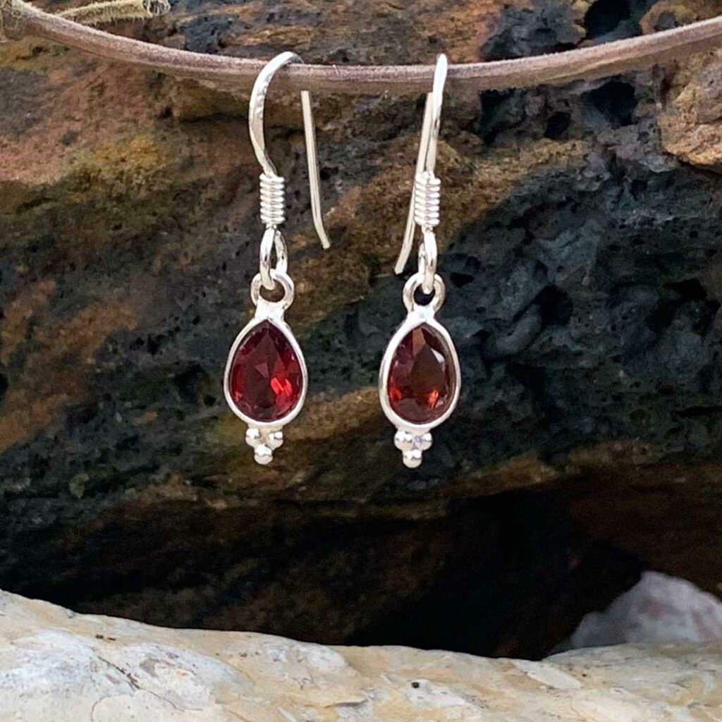 Petite Garnet Teardrop Earrings - GLE-Good Living Essentials