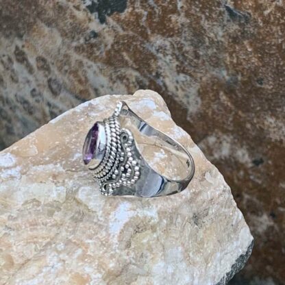 Faceted Amethyst and Sterling Silver Ring