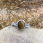 Tiger's Eye Leafy Ring