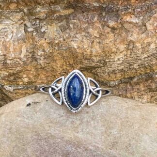 Dainty Celtic Lapis Ring in Sterling Silver