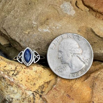 Dainty Celtic Lapis Ring in Sterling Silver