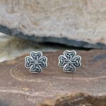 Sterling Silver Studs with Four Triquetra Celtic Symbols