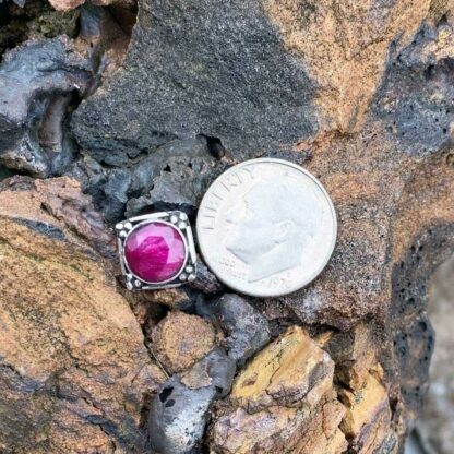 Square Sterling Ruby Stud Earrings