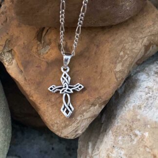 Petite Celtic Cross Pendant With Trinity Knot in Center