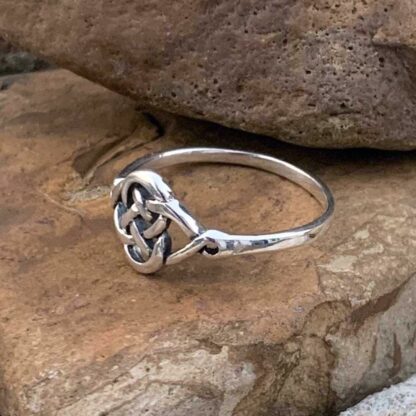 Sterling Celtic Interwoven Ring Side View