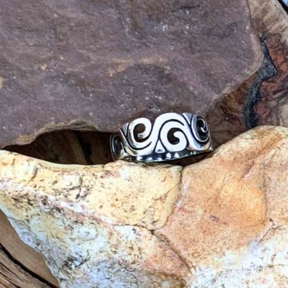 Contemporary Sterling Silver Chunky Swirling Ring