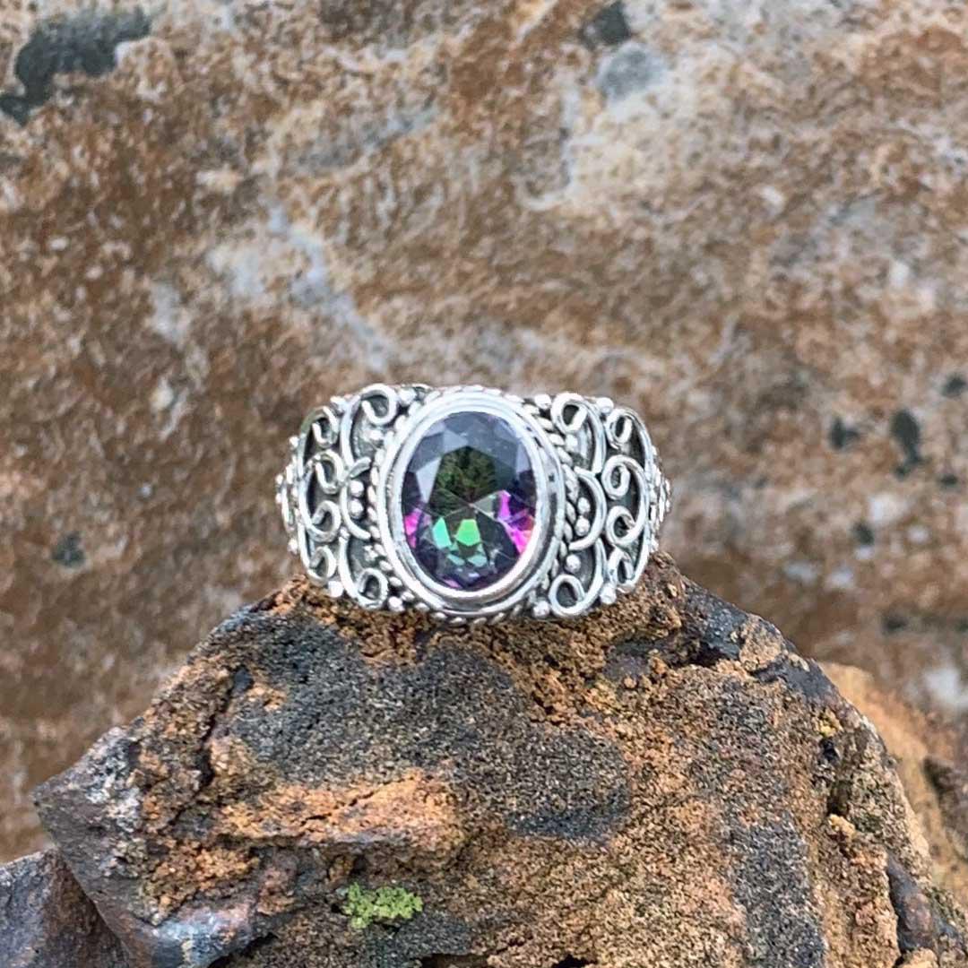 Ornate Mystic Topaz Ring